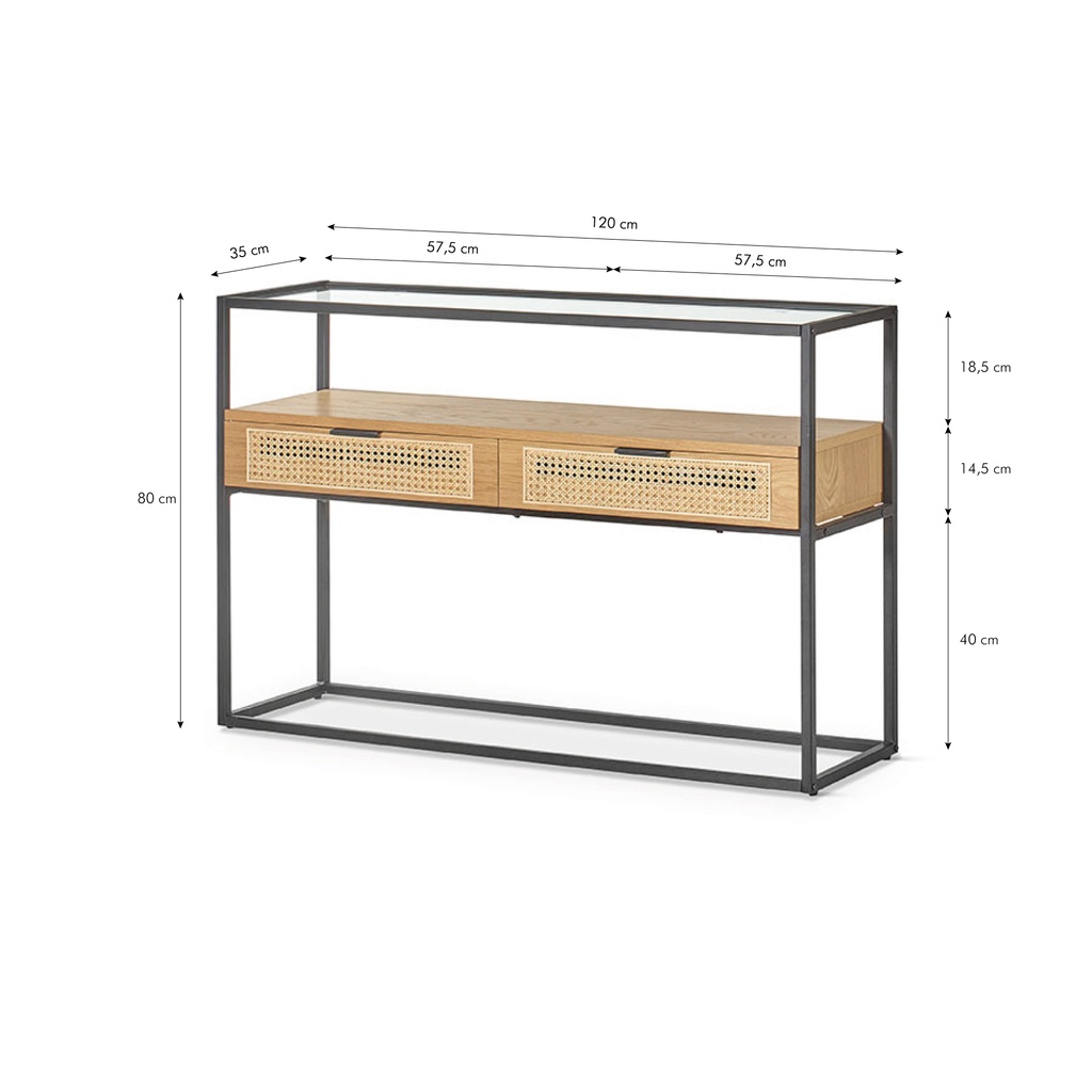 Medidas recibidor industrial Dugar Home